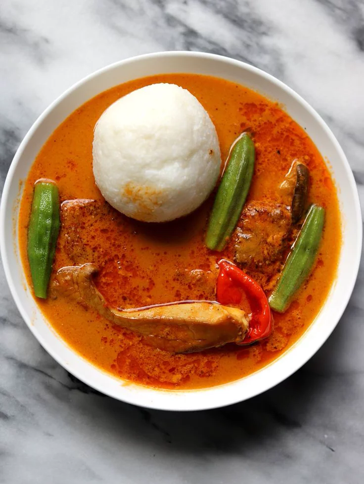 Rice Ball with Groundnut Soup